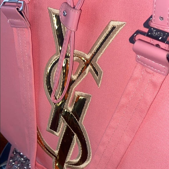 Yves Saint Laurent Pink Tote with Gold Logo - Picture 4 of 11